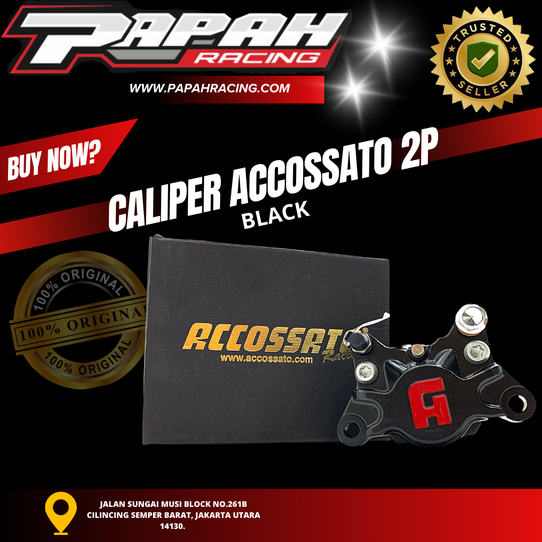 KALIPER REM ACCOSSATO 2P HITAM BLACK ACCOSATO
